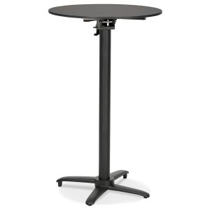 Table haute pliable 'PAXTON' ronde noire - Ø 68 cm